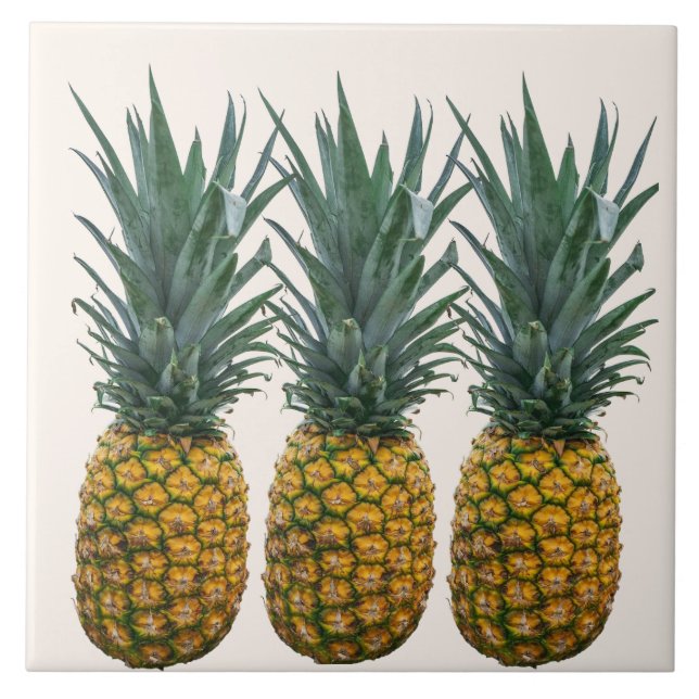 Dekorative Ananas Tropische Keramik Fliese (Vorderseite)