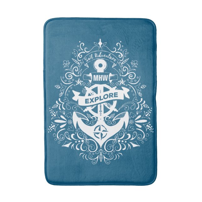 Dekorative Ankermatten für Monogramm Badematte (Vorderseite Vertikal)