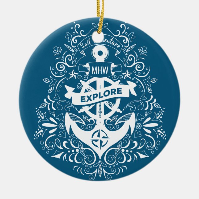 Dekorative Ankerschmuck Keramikornament (Vorne)