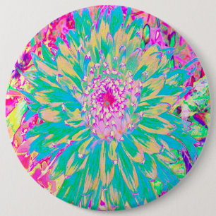 Dekorative Aquamarin Grün und Heiß Rosa Dahlia Blu Button