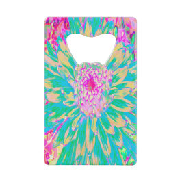 Dekorative Aquamarin Grün und Heiß Rosa Dahlia Blu Geldbeutel Flaschenöffner