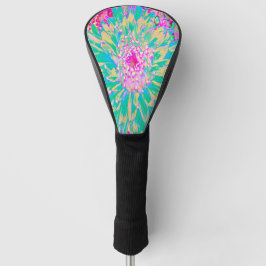 Dekorative Aquamarin Grün und Heiß Rosa Dahlia Blu Golf Headcover