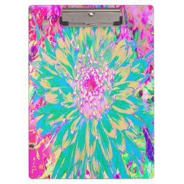 Dekorative Aquamarin Grün und Heiß Rosa Dahlia Blu Klemmbrett