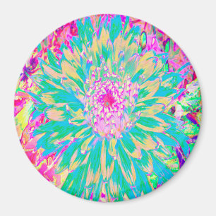 Dekorative Aquamarin Grün und Heiß Rosa Dahlia Blu Magnet