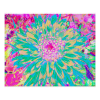 Dekorative Aquamarin Grün und Heiß Rosa Dahlia Blu