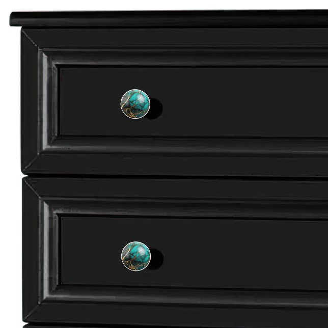 Dekorative Aquamarine Goldmarmorbäume Keramikknauf (Von Creator hochgeladen)