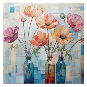 Dekorative Aquarellfarben-Blume Fliese