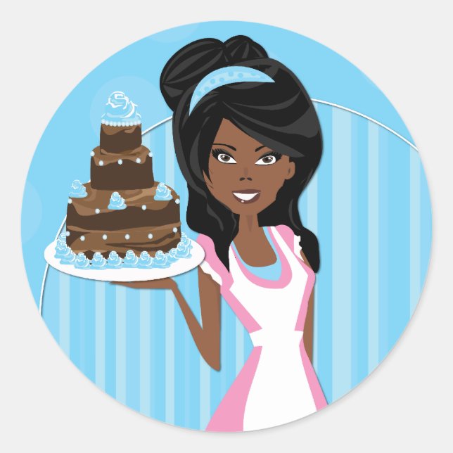 Dekorative Bäckeraufkleber Runder Aufkleber (Vorderseite)