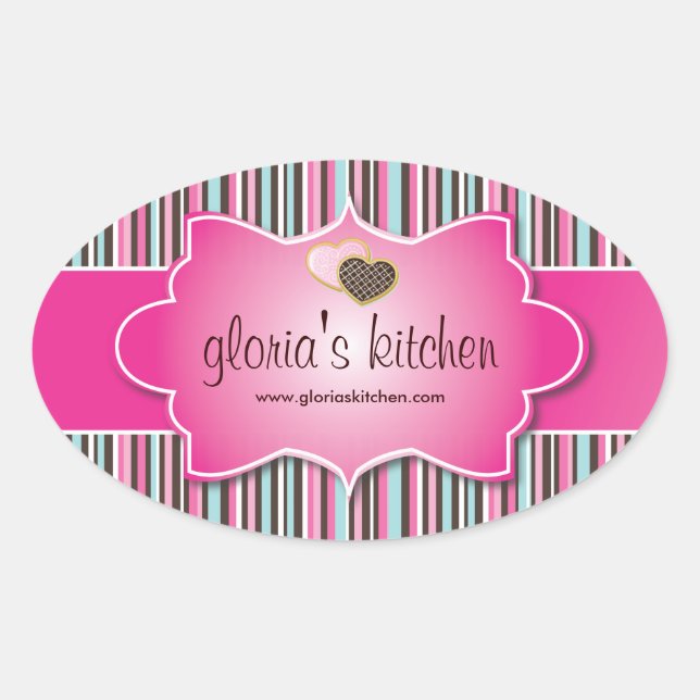 Dekorative Bäckerei-Preis-Aufkleber Ovaler Aufkleber (Vorderseite)