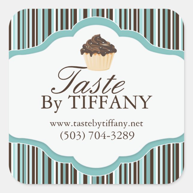 Dekorative Bäckereikleber Quadratischer Aufkleber (Vorderseite)