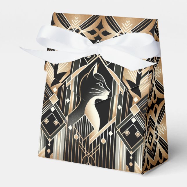 Dekorative Black Cat Abstrakt Gevor Box Geschenkschachtel (Vorderseite)