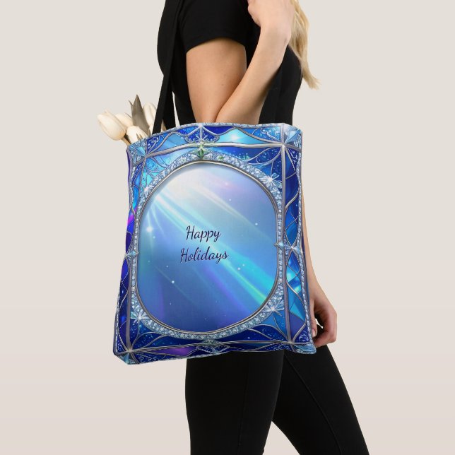Dekorative blaue Feiertags-Tasche (Von Nahem)