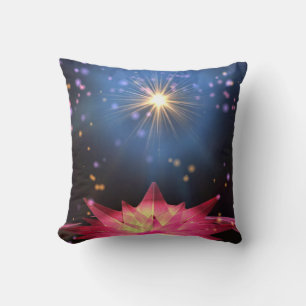 Dekorative blaue rosa Lotus Glitter Kunstfolie Kissen