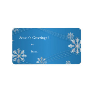 Dekorative blaue Schneeblumen-Geschenkanhänger Adressaufkleber