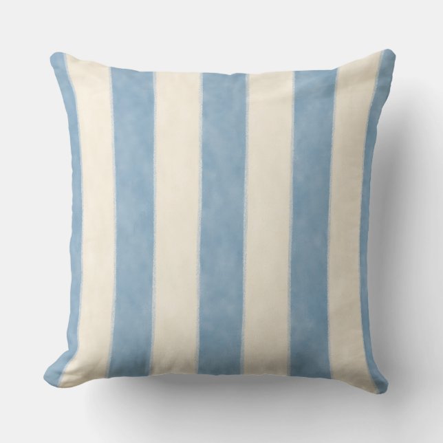 Dekorative blaue Streifen Wurfkissen Kissen (Vorderseite)