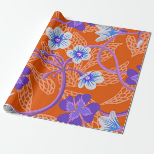 Dekorative blühende Wildblumen. Sommerblumenbad Geschenkpapier