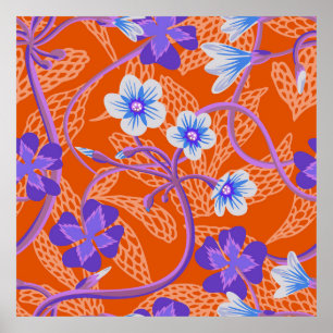 Dekorative blühende Wildblumen. Sommerblumenbad Poster