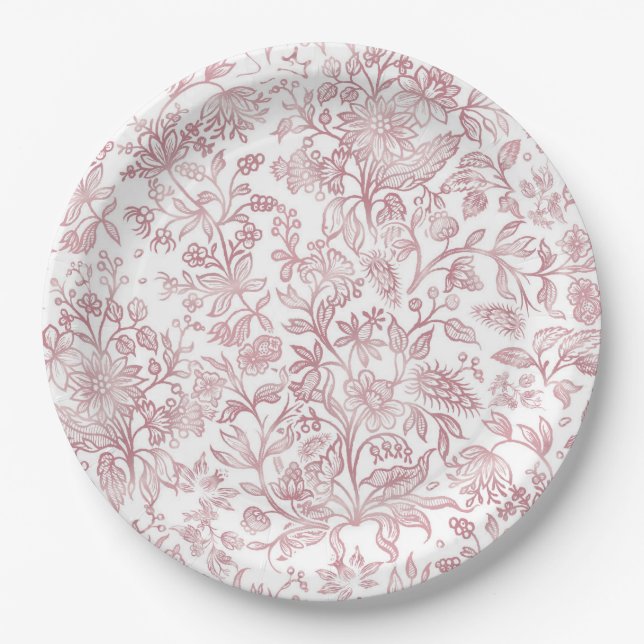 Dekorative Blume 19 Pappteller (Vorderseite)