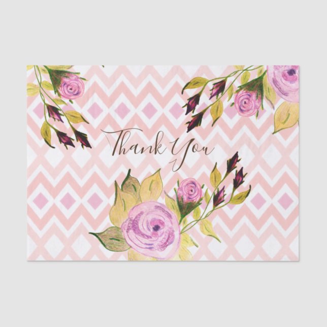 Dekorative Blume Gemustert Seidenpapier (Vorderseite)