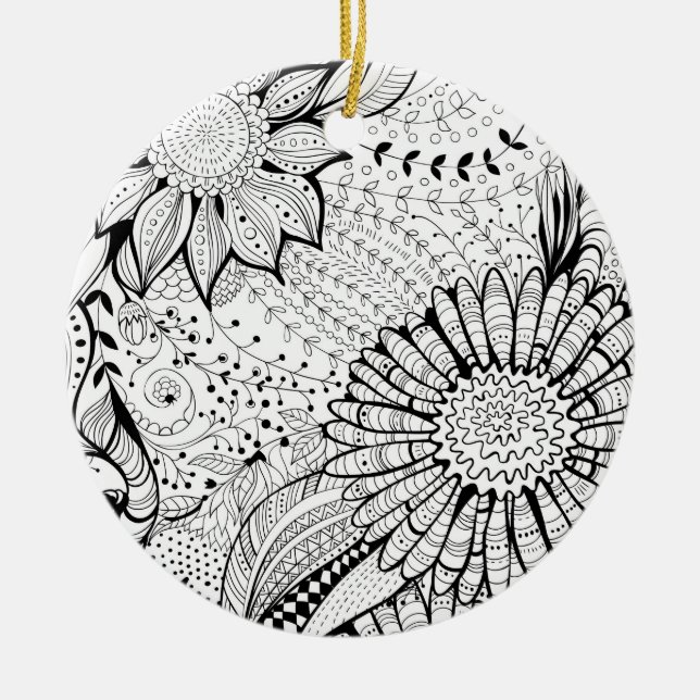 Dekorative Blume Keramikornament (Vorne)