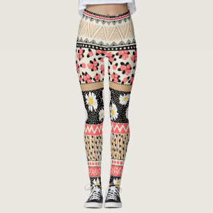 Dekorative Blume: Muster für Fliesen Leggings