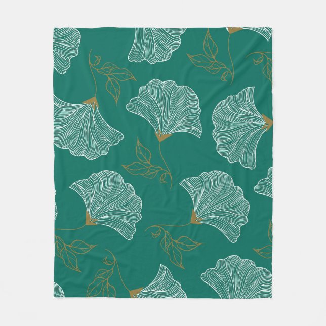 Dekorative Blume Nahtloses Muster Fleecedecke (Vorderseite)