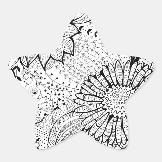Dekorative Blume Stern-Aufkleber (Vorderseite)