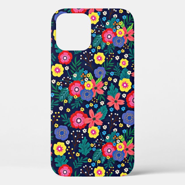 Dekorative Blume und Blätter, Muster-48675 Case-Mate iPhone Hülle (Rückseite)