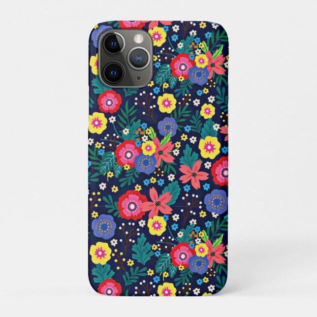 Dekorative Blume und Blätter, Muster-48675 Case-Mate iPhone Hülle (Rückseite)