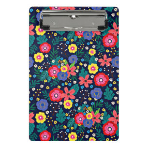 Dekorative Blume und Blätter, Muster-48675 Mini Klemmbrett
