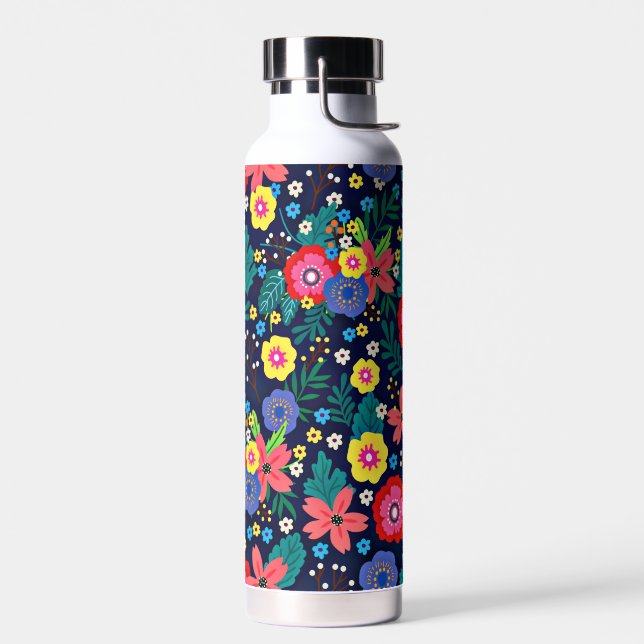 Dekorative Blume und Blätter, Muster-48675 Trinkflasche (Links)