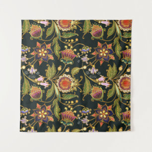 Dekorative Blumenelemente: Acryl Golden Lila. Wandteppich