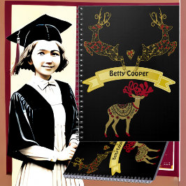 Dekorative Blumenmotif Stag Hirsche Familie in der Notizblock