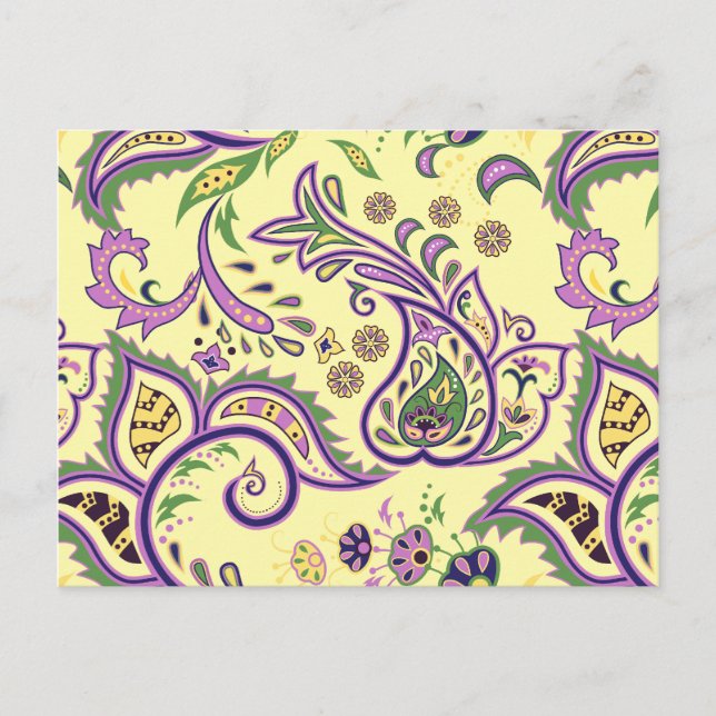 Dekorative Blumenmuster Postkarte (Vorderseite)