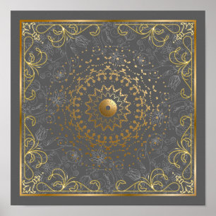 Dekorative Blumenranke Poster
