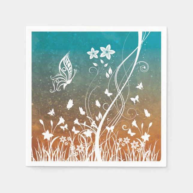 DEKORATIVE BLUMENSCHALTFLÄCHEN PAPIERDEKOUPAGE SERVIETTE (Vorderseite)