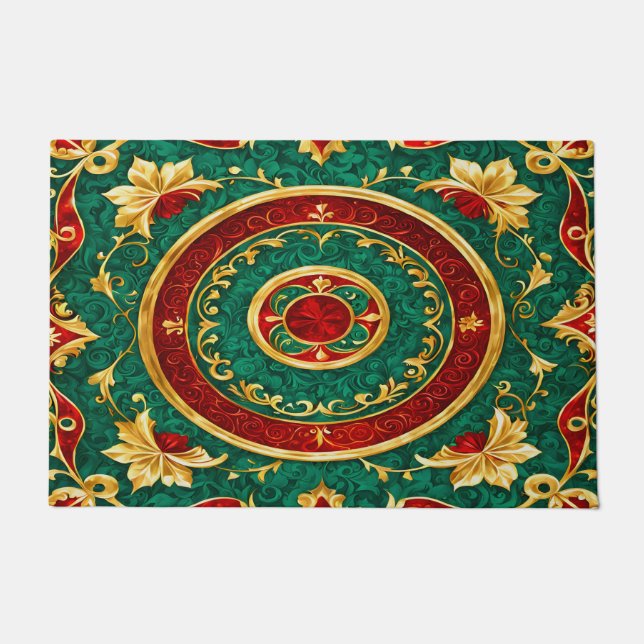 Dekorative Blumenweihnachtsfeiertage Doormat Fußmatte (Vorderseite)
