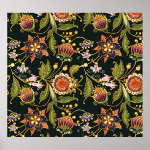 Dekorative Blüte: Akrylgolden Lila. Poster