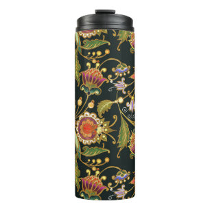 Dekorative Blüte: Akrylgolden Lila. Thermosbecher