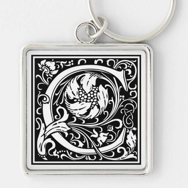 Dekorative Buchstabe-Initiale "C" Schlüsselanhänger (Vorne)