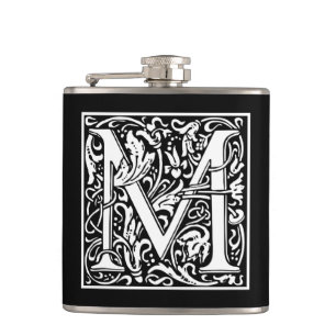 Dekorative Buchstabe-Initiale "M" Flachmann