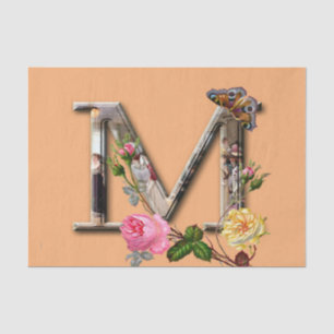 Dekorative Buchstabe-Initiale "M" Seidenpapier