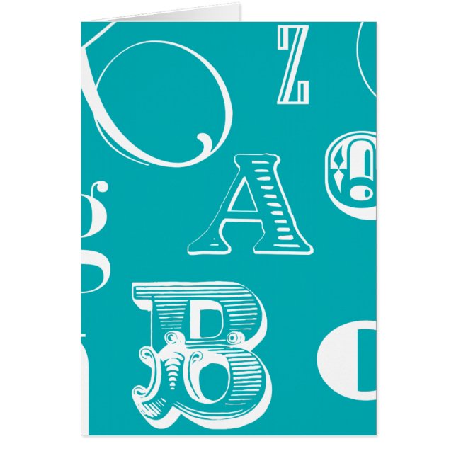 Dekorative Buchstaben auf blauem Hintergrund (Vorne)