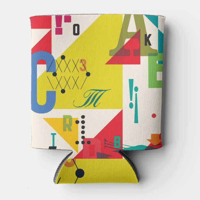 Dekorative Buchstaben: Handgezeichnetes Muster. Dosenkühler (Vorderseite)