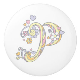 Dekorative Buchstaben P Monogramm Handgriff Knopf Keramikknauf