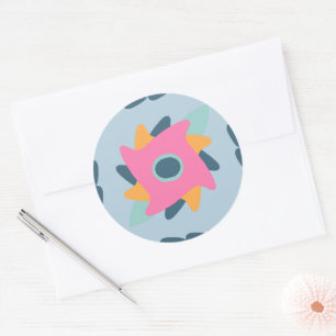 Dekorative bunte Fliese Runder Aufkleber
