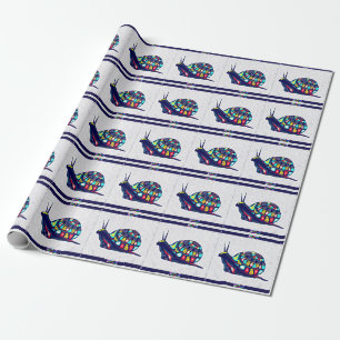 Dekorative bunte Schnecke Geschenkpapier