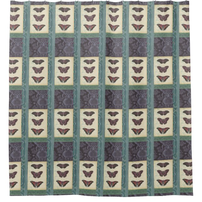 Dekorative Butterfly Brocade von Vision Studio Duschvorhang (Vorderseite)