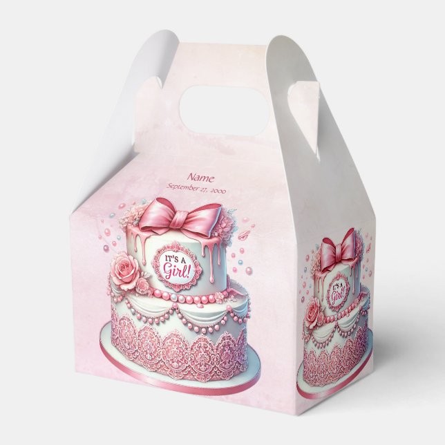 Dekorative Cake Pink Bow Gevor Box Geschenkschachtel (Vorderseite)