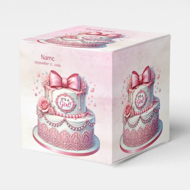 Dekorative Cake Pink Bow Gevor Box Geschenkschachtel (Vorderseite)